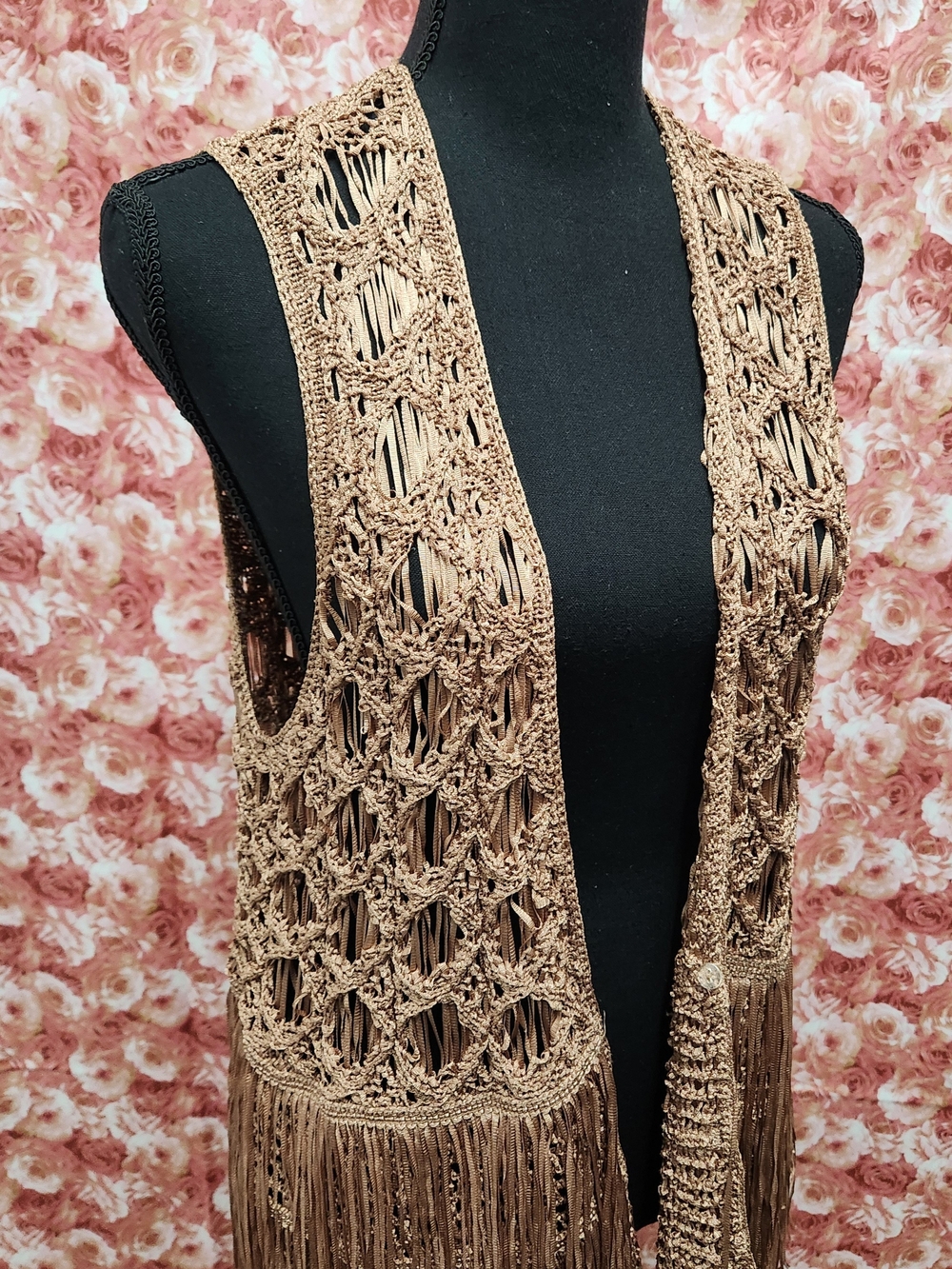 Chico's Crochet Fringe Vest